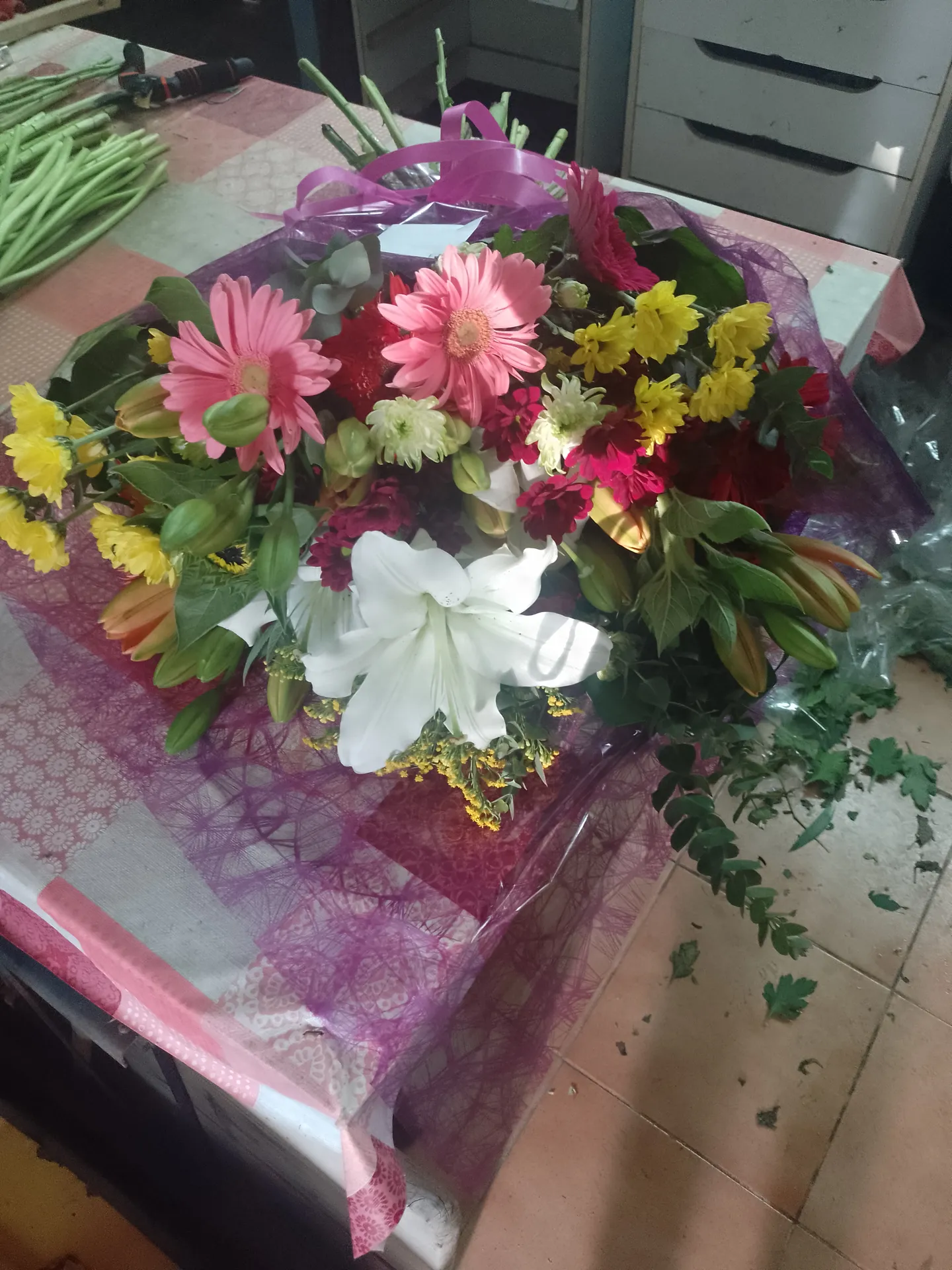 A hand-tied bouquet by Blooming Marvellous