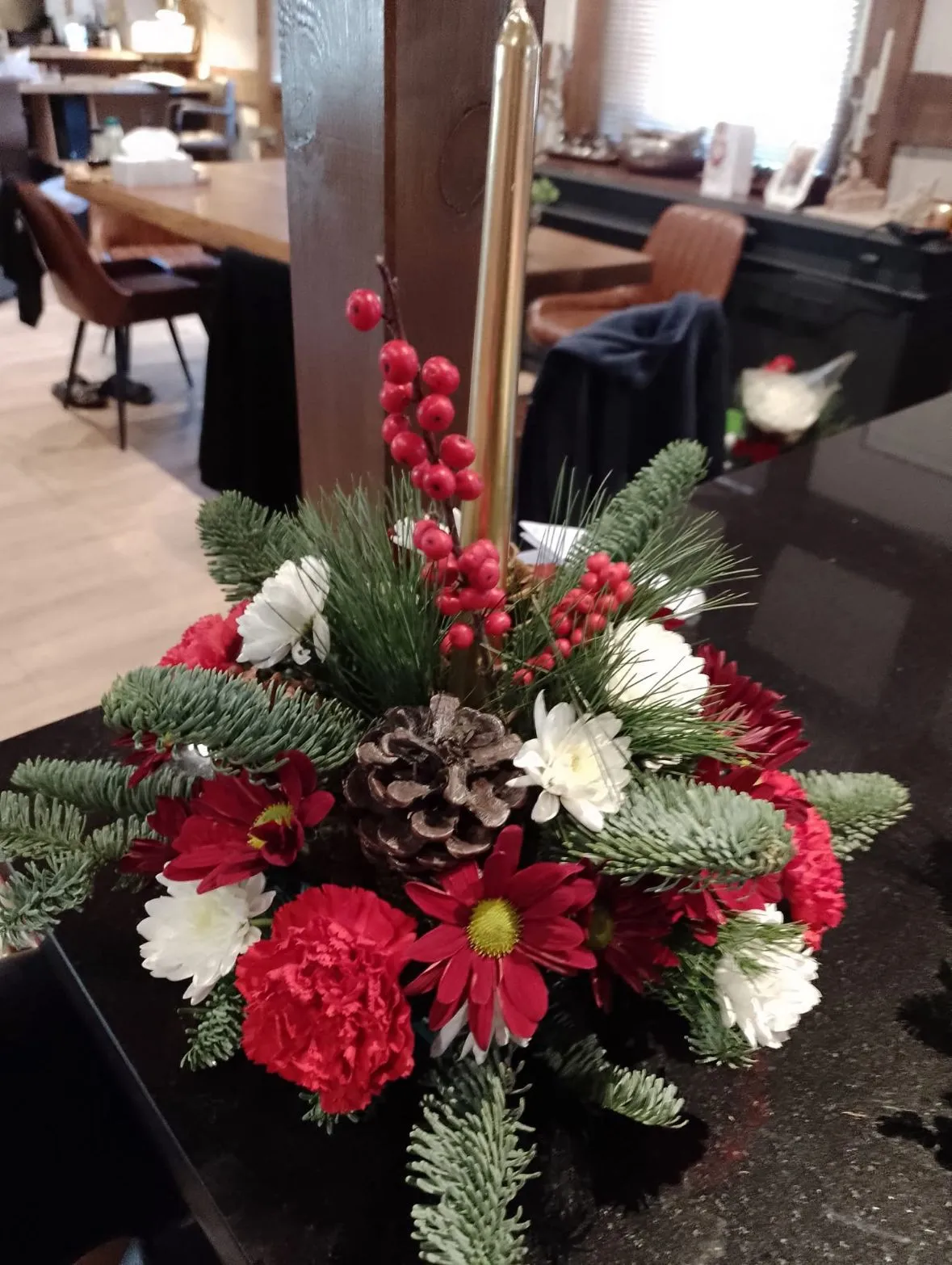A seasonal Christmas arrangement by Blooming Marvellous