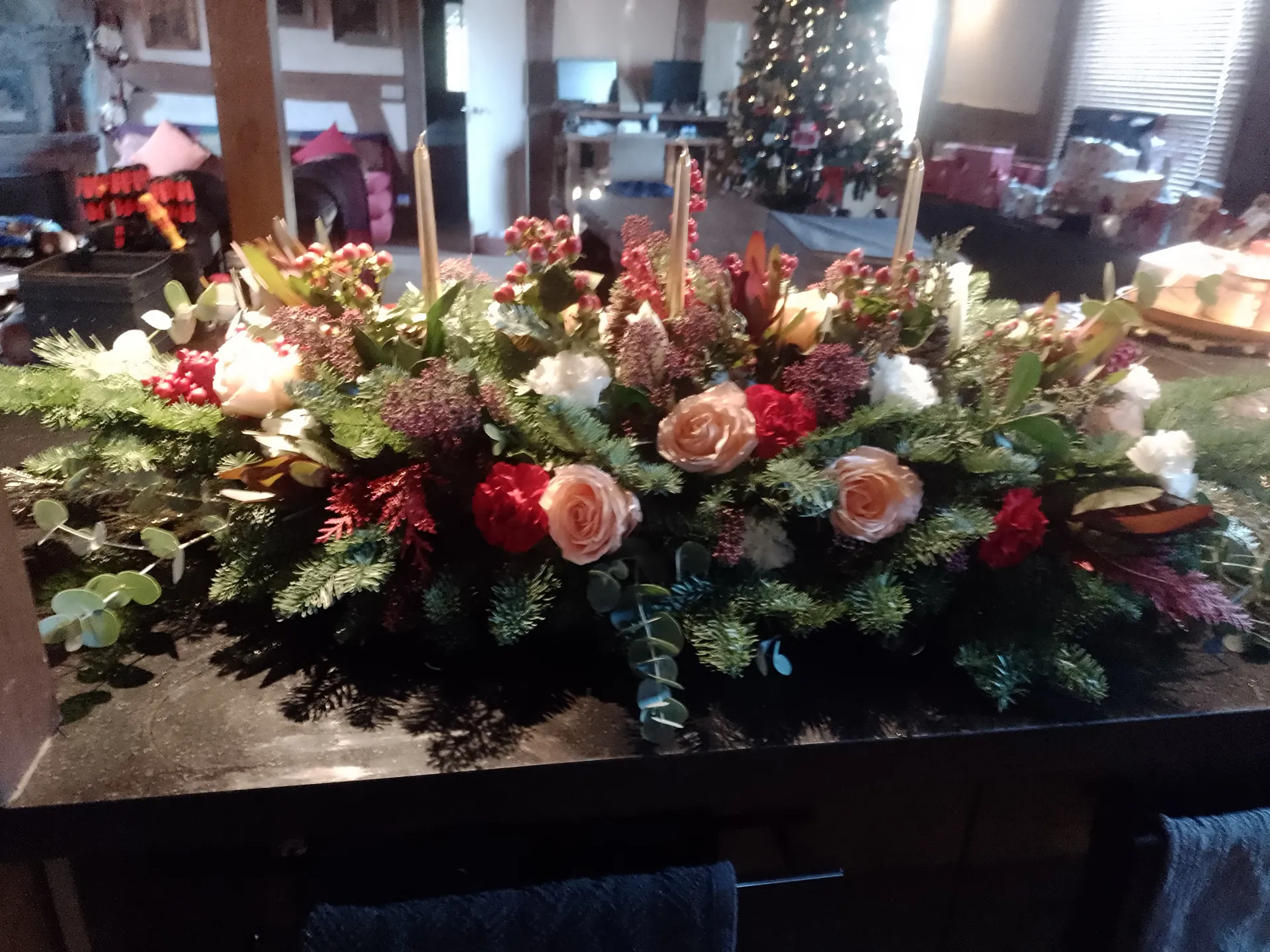 A seasonal Christmas arrangement by Blooming Marvellous